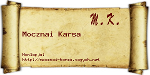 Mocznai Karsa névjegykártya